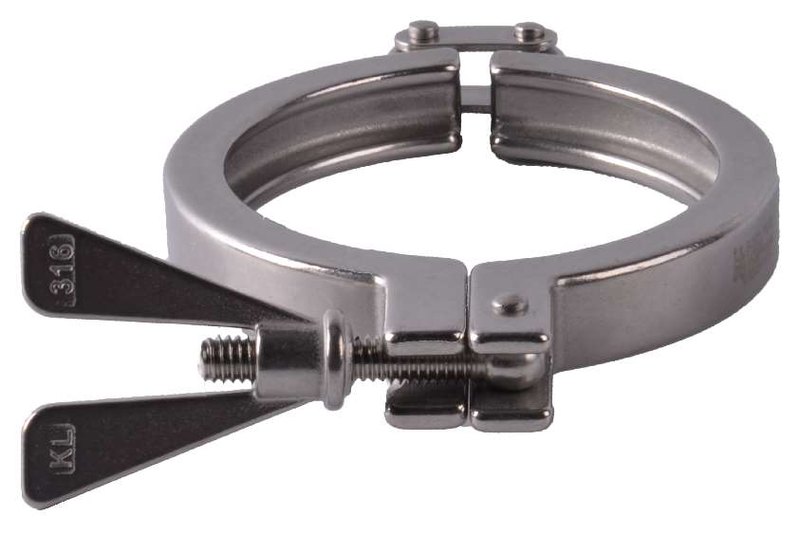 Stainless tri-clamp wing-nut clamp